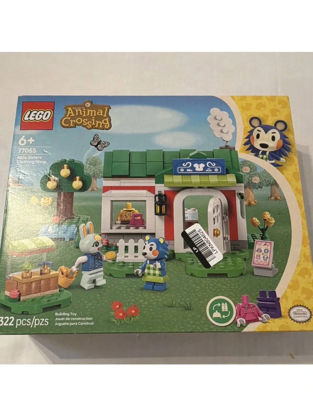Lego Animal Crossing Green and White Clothing Shop Playset with Blue Accents